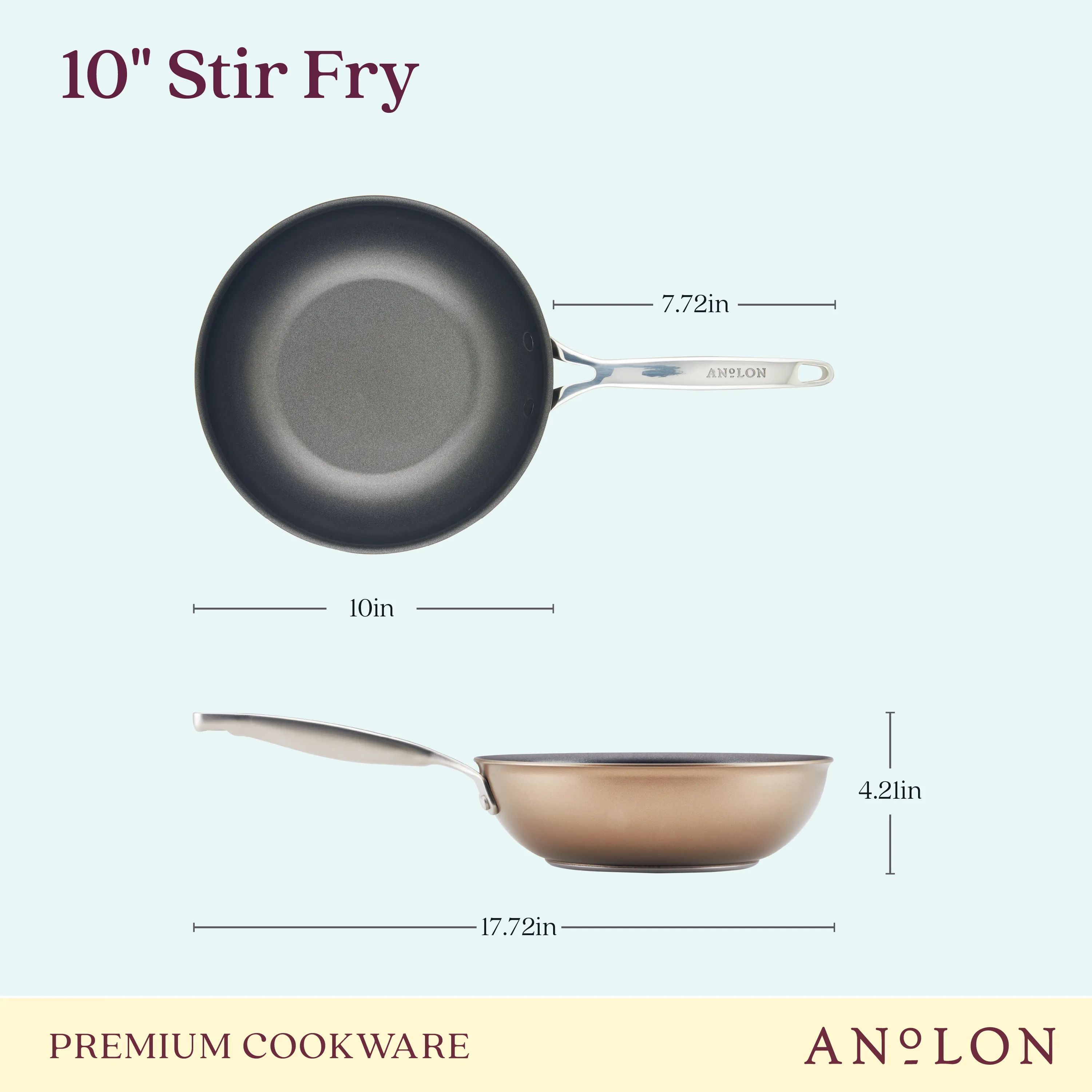 10-Inch Hard Anodized Nonstick Stir Fry Pan