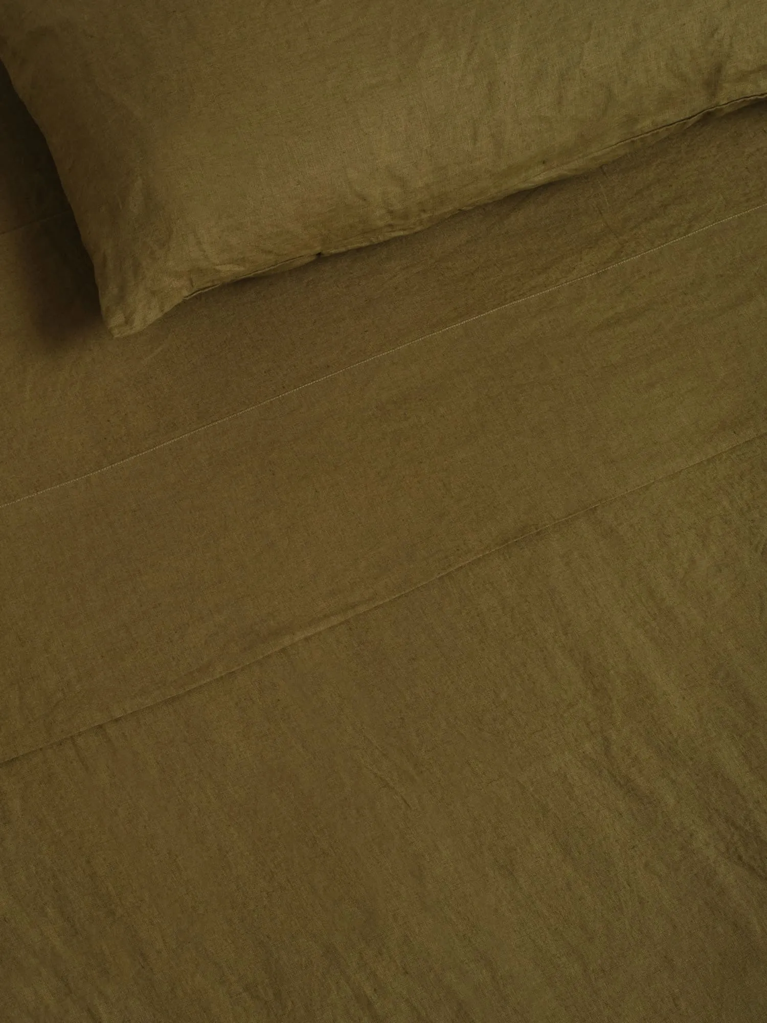 100% Linen Sheet Set in Olive