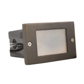 12V LED 4.5" Brick Step Light Dark Brass