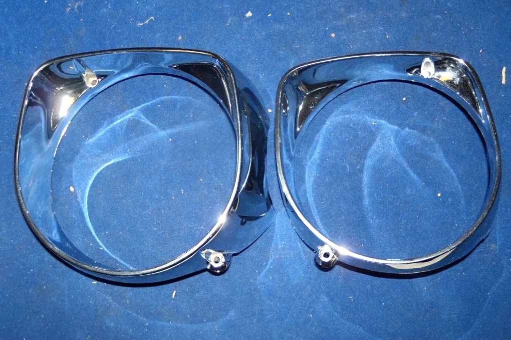 1966 Buick Wildcat NOS Chrome Headlight/Headlamp Door Bezel Set of 4 Left Right Inner Outer