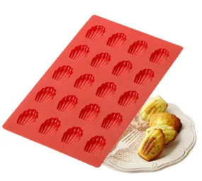 1pcs 30*20*1.2cm 20 silicone shell-shaped cake molds, household DIY cake baking tray AZ14852