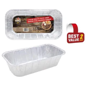 2 Pack Deep Series Foil Baking Tray - 315mm x 165mm x 80mm