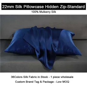 22 Momme Silk Pillowcase - Hidden zip - Standard size - custom and wholesale