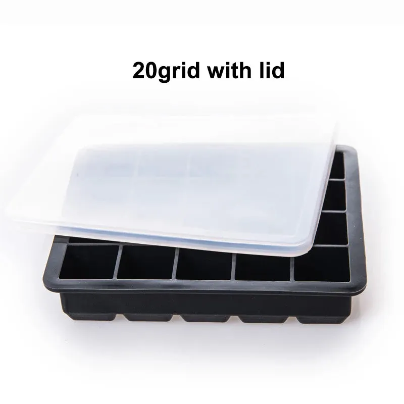 2/4/6/8/15Grid Large Ice Cube Mold Square Ice Tray Mold Large Cubitera Food Grade Silicone Tray Mold DIY Ice Maker Ice Cube Tray