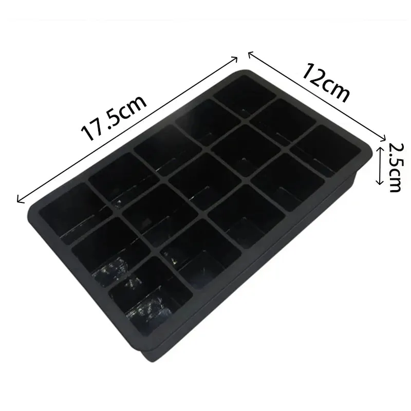 2/4/6/8/15Grid Large Ice Cube Mold Square Ice Tray Mold Large Cubitera Food Grade Silicone Tray Mold DIY Ice Maker Ice Cube Tray