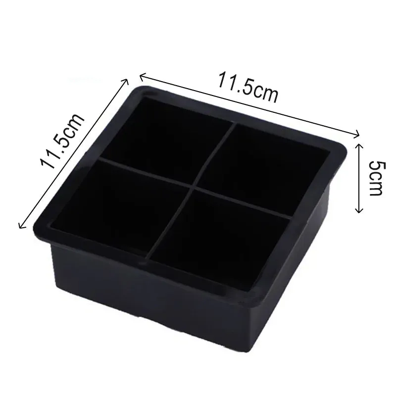 2/4/6/8/15Grid Large Ice Cube Mold Square Ice Tray Mold Large Cubitera Food Grade Silicone Tray Mold DIY Ice Maker Ice Cube Tray