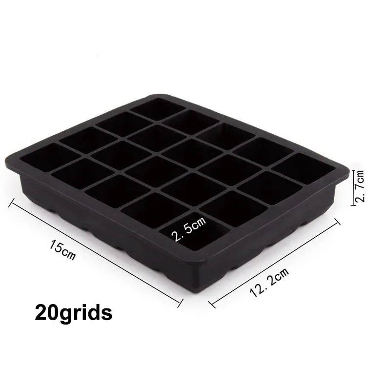 2/4/6/8/15Grid Large Ice Cube Mold Square Ice Tray Mold Large Cubitera Food Grade Silicone Tray Mold DIY Ice Maker Ice Cube Tray