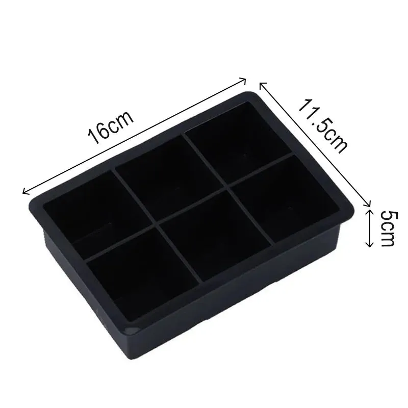 2/4/6/8/15Grid Large Ice Cube Mold Square Ice Tray Mold Large Cubitera Food Grade Silicone Tray Mold DIY Ice Maker Ice Cube Tray