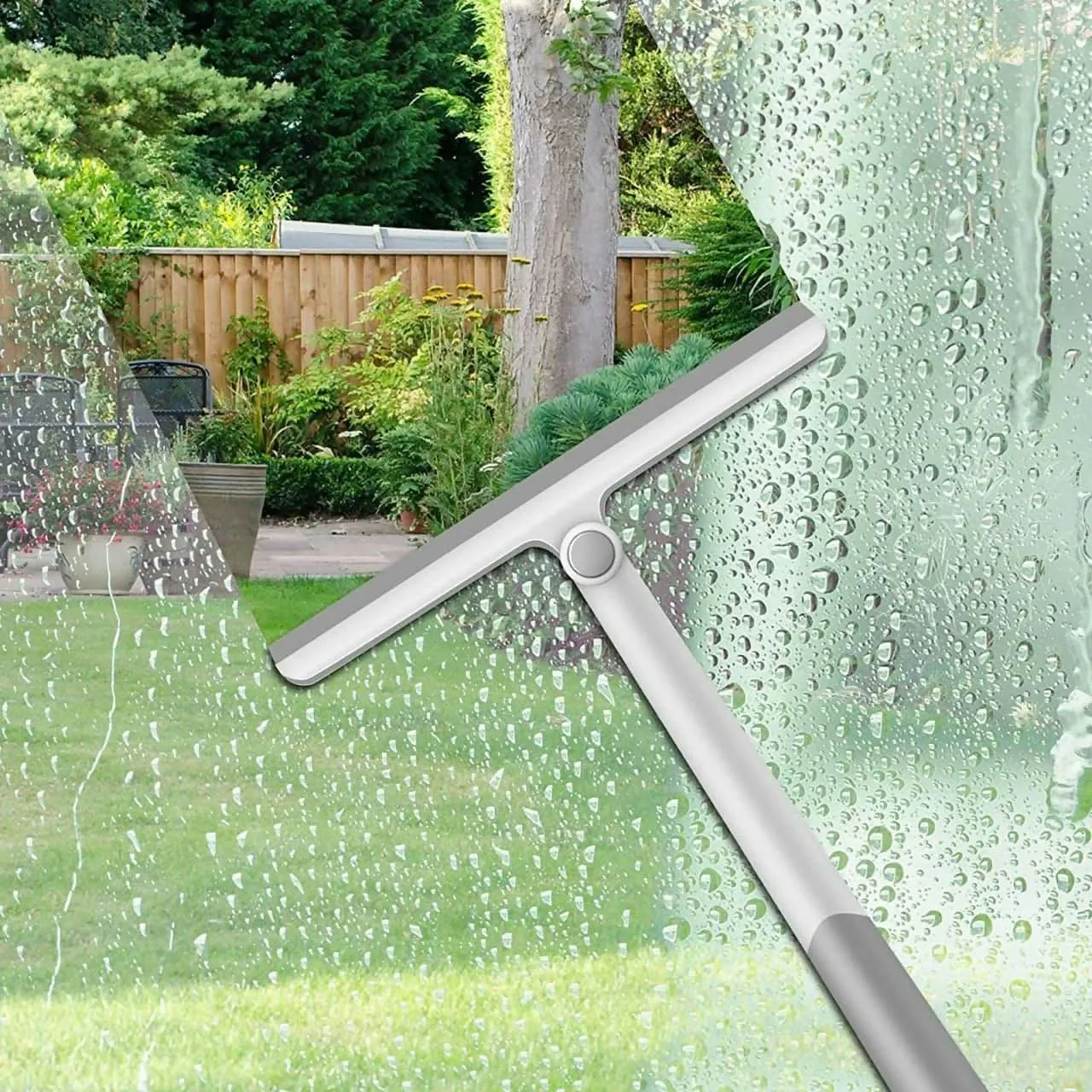 360° Rotatable Window Glass Wiper with Long Handle