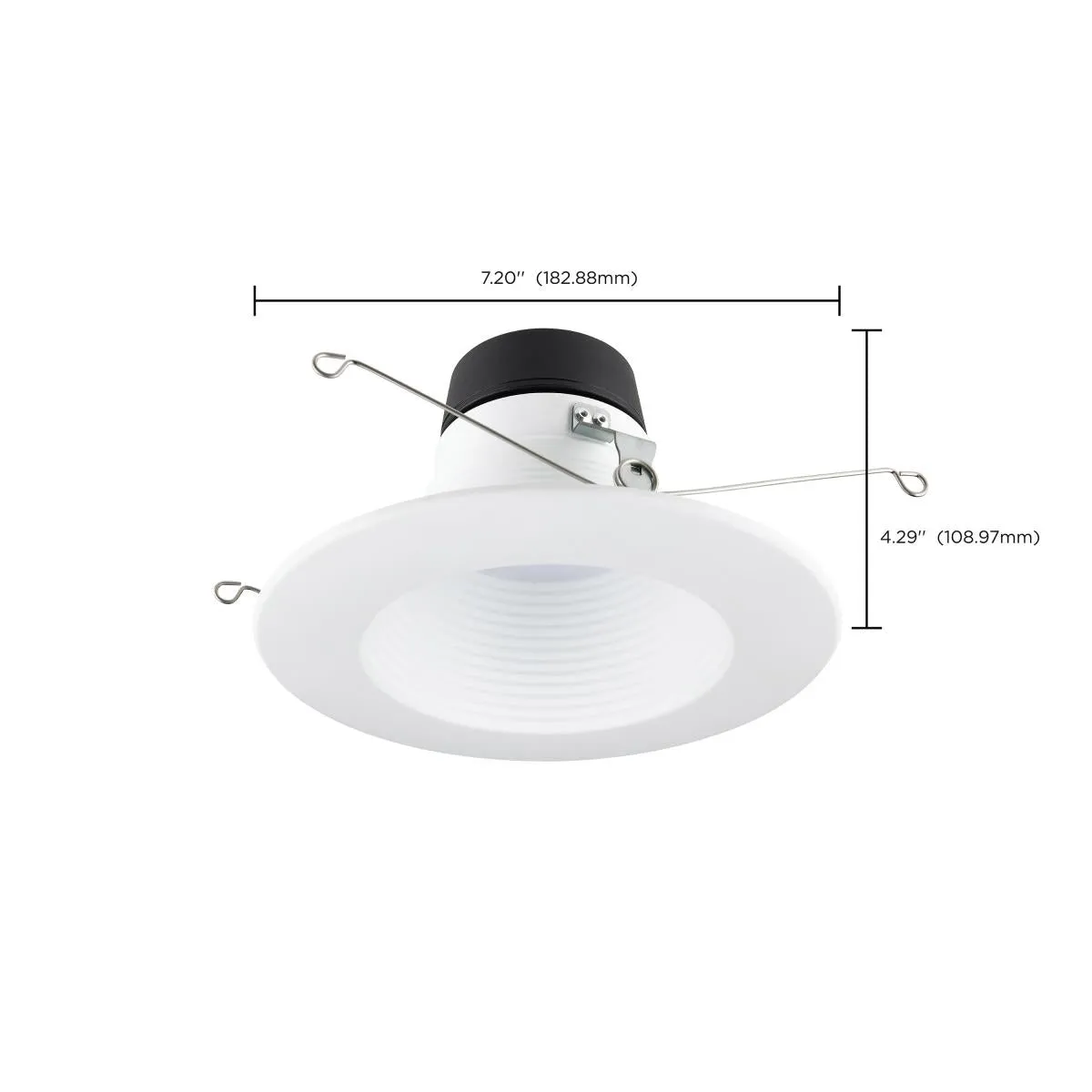 6 inch Deep Baffle LED Recessed Can Light, 9 Watts, 800 Lumens, Selectable 2700K to 5000K