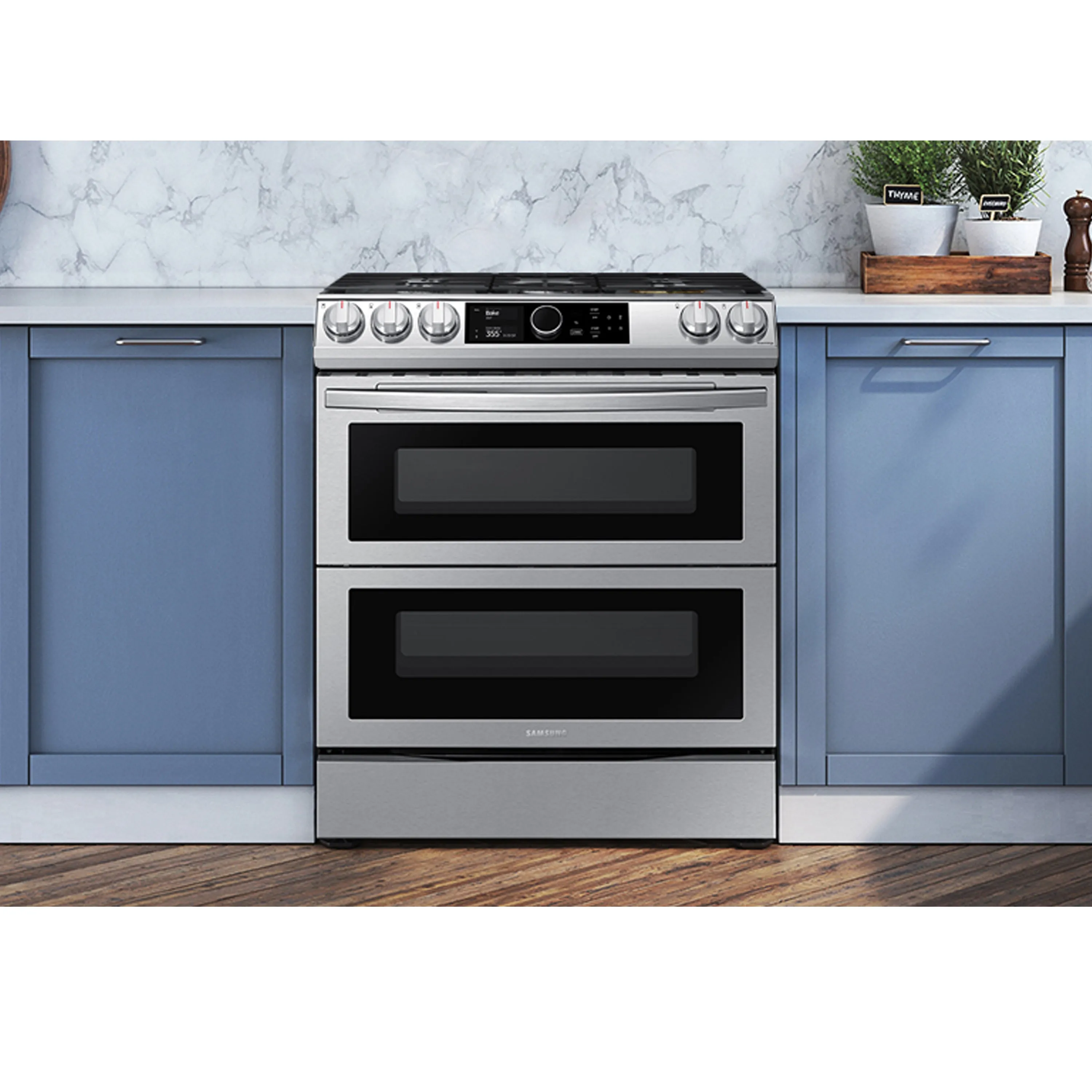 6.0 cu ft. Smart Slide-in Gas Range with Flex Duo(TM), Smart Dial & Air Fry in Stainless Steel - (NX60T8751SS)