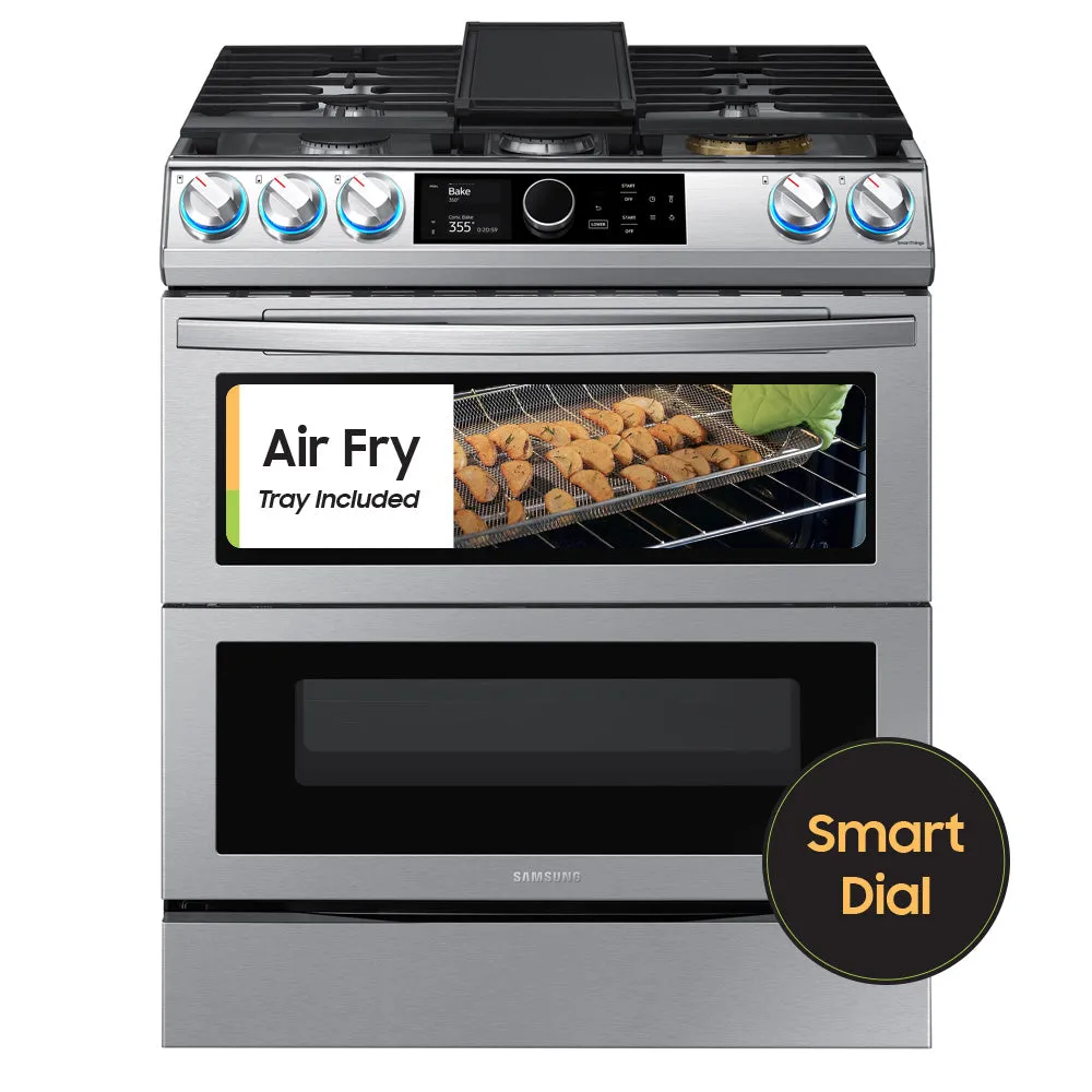 6.0 cu ft. Smart Slide-in Gas Range with Flex Duo(TM), Smart Dial & Air Fry in Stainless Steel - (NX60T8751SS)