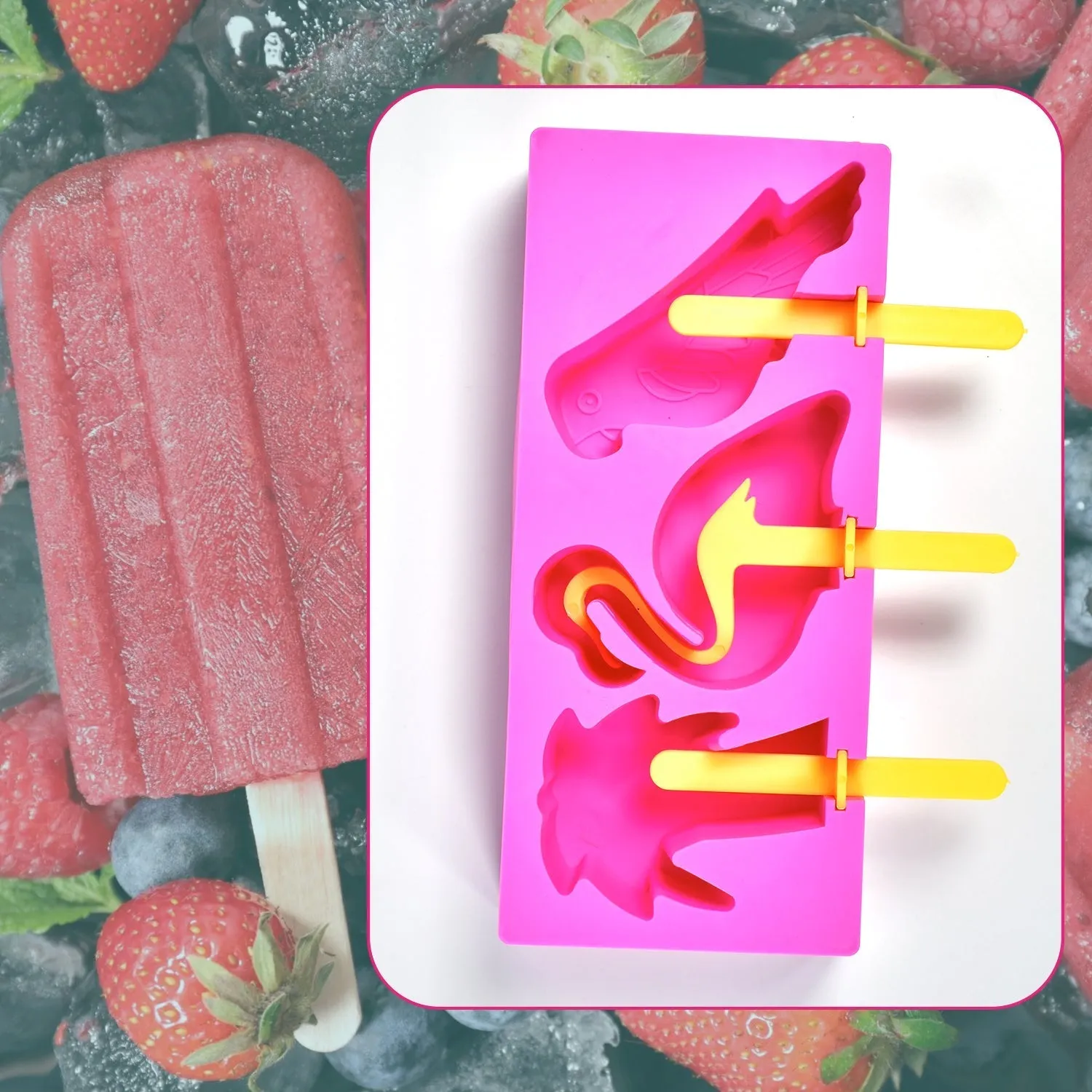 7168 Fancy Ice Candy Mould Maker Food Grade Homemade Reusable Ice Popsicle Makers Frozen Ice Cream Mould Sticks Kulfi Candy Ice Mold for Children & Adults