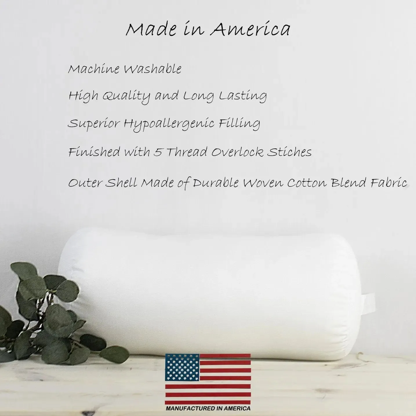 7x46 | Bolster Insert | Indoor Outdoor Hypoallergenic Polyester Fill | Quality Insert | Premium Insert