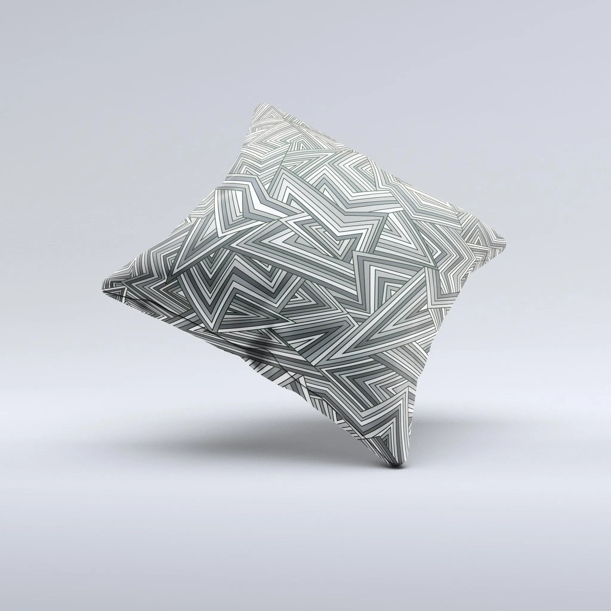 Abstract Ink-Fuzed  Gray Decorative Throw Pillow