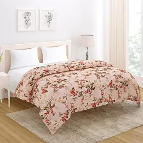 AC Comforter and Bedding Set for Double Bed, Peach Blooming Flower