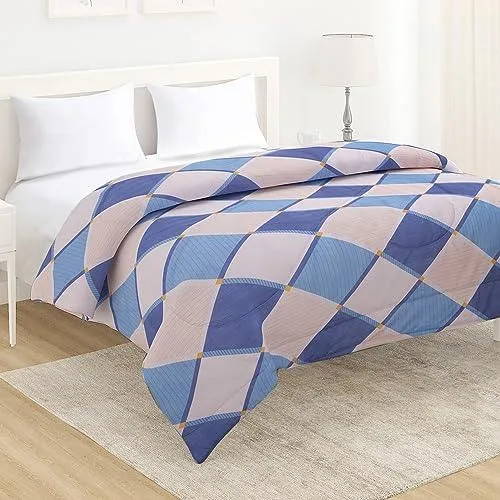 AC Comforter and Bedding Set for Double Bed, Rhombus Cerulean Blue