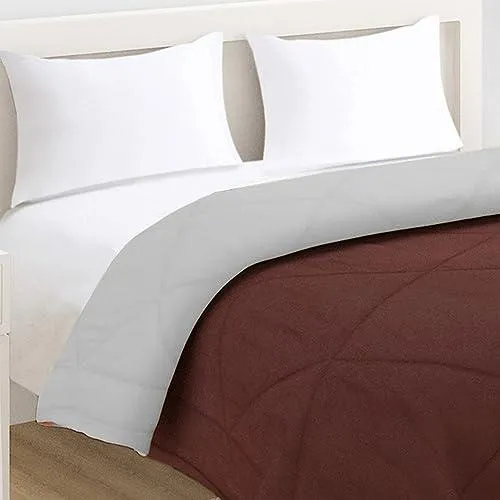 AC Comforter for Double Bed, Chocolate Brown & Cloud Grey