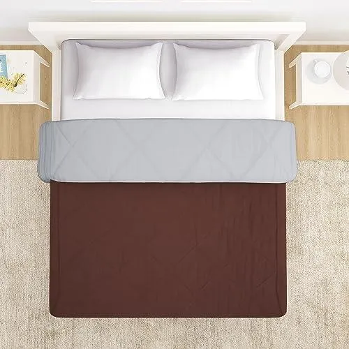 AC Comforter for Double Bed, Chocolate Brown & Cloud Grey