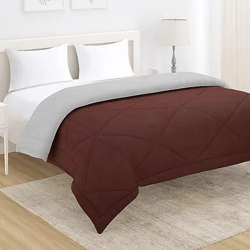 AC Comforter for Double Bed, Chocolate Brown & Cloud Grey