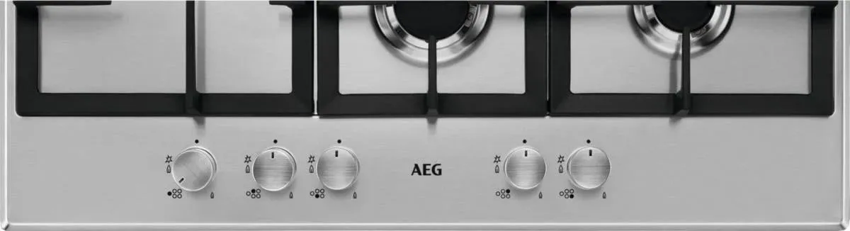 AEG HGB75500SM 75cm 5 Burner Gas Hob, Stainless Steel