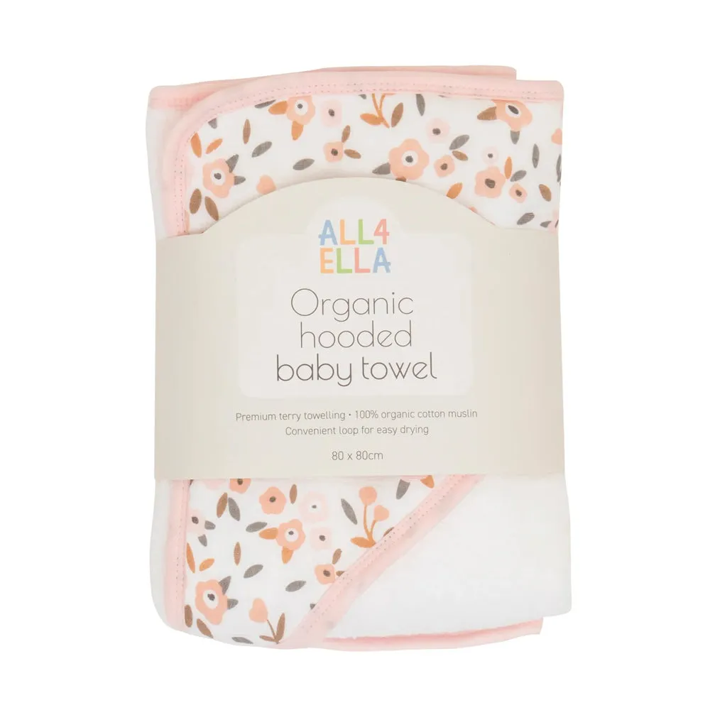 All4Ella Hooded Towel Floral Bouquet