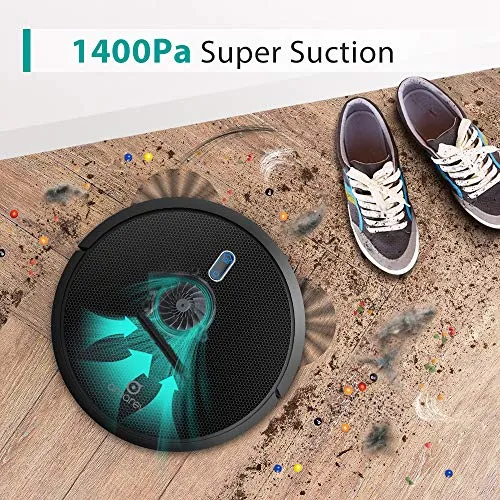 Amarey A800 Robot Vacuum, 1400PA Super Suction, 2.7inch Super Thin, 100mins Long Lasting,Self-Charging, Timing Function, Multiple Cleaning Modes, Best Robot Vacuums for Pet Hair, Hard Floor, Carpet