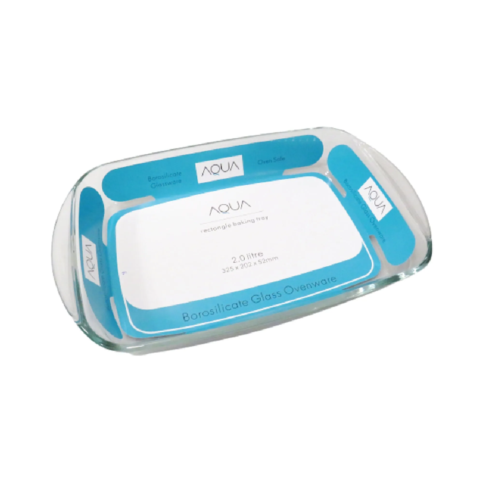 Aqua 2Lt Rectangular Baking Tray Clear