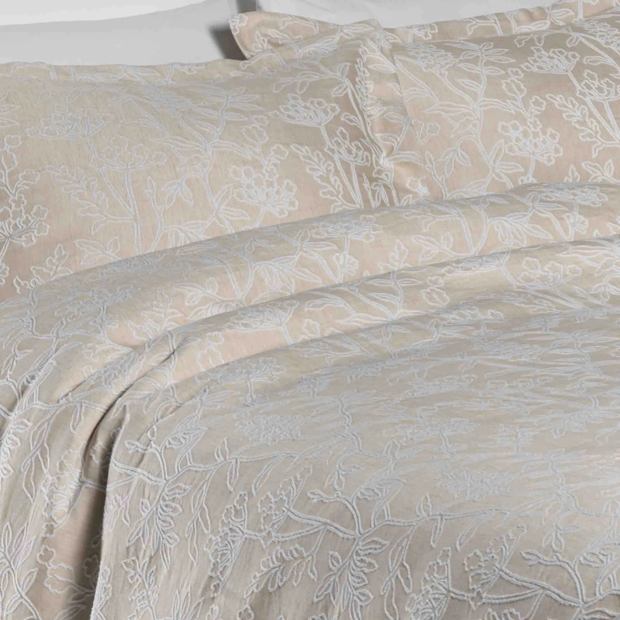 Arley Jacquard Duvet Cover Set - Linen