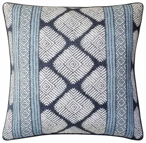 Austin Black and Mineral Blue Decorative Pillow by Ryan Studio