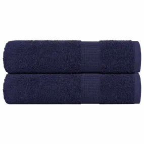 Bath Towels 2 pcs Navy Blue 100x150 cm 360 gsm 100% Cotton