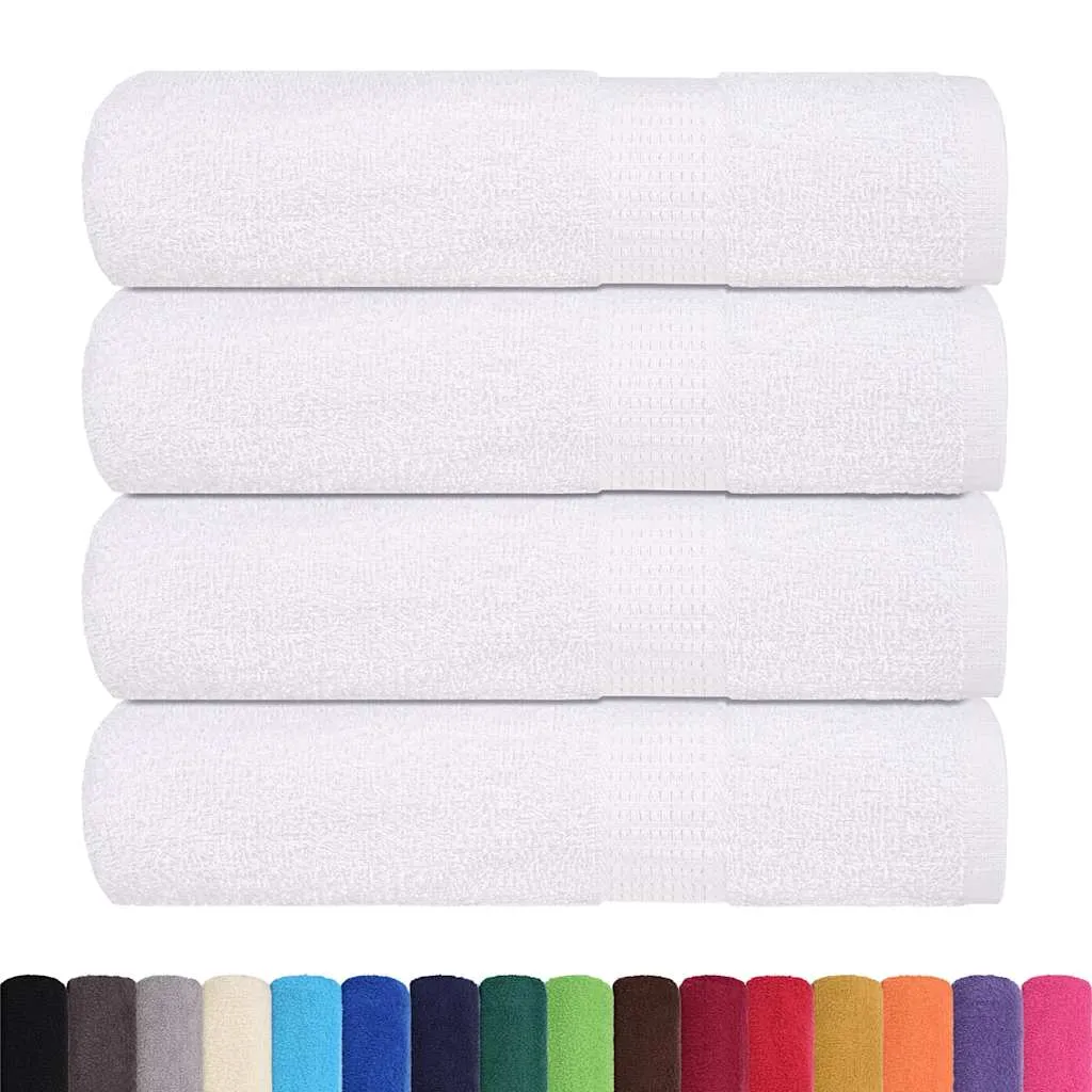 Bath Towels 4 pcs White 100x150 cm 360 gsm 100% Cotton