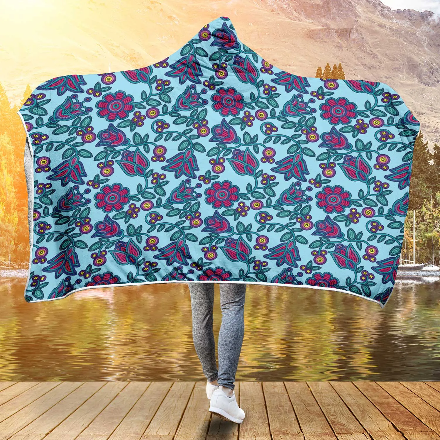 Beaded Nouveau Marine Hooded Blanket