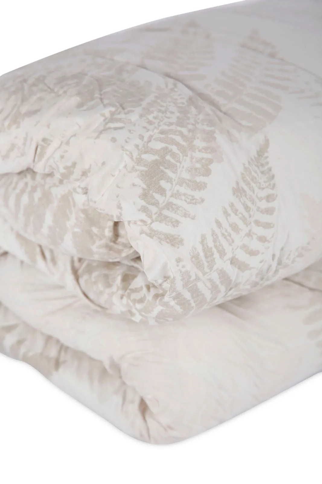 Beige 3 Piece Leaves Comforter Set (Single Size)