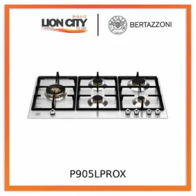 Bertazzoni P905LPROX/NE 90cm Built-in Gas Hob with lateral dual wok