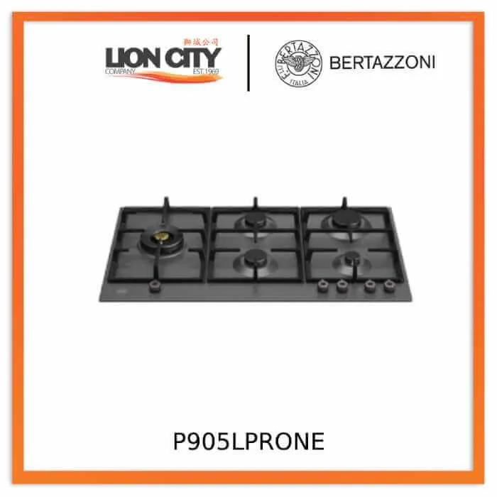 Bertazzoni P905LPROX/NE 90cm Built-in Gas Hob with lateral dual wok