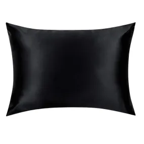 Black Silk Pillowcase - King - Zip Closure