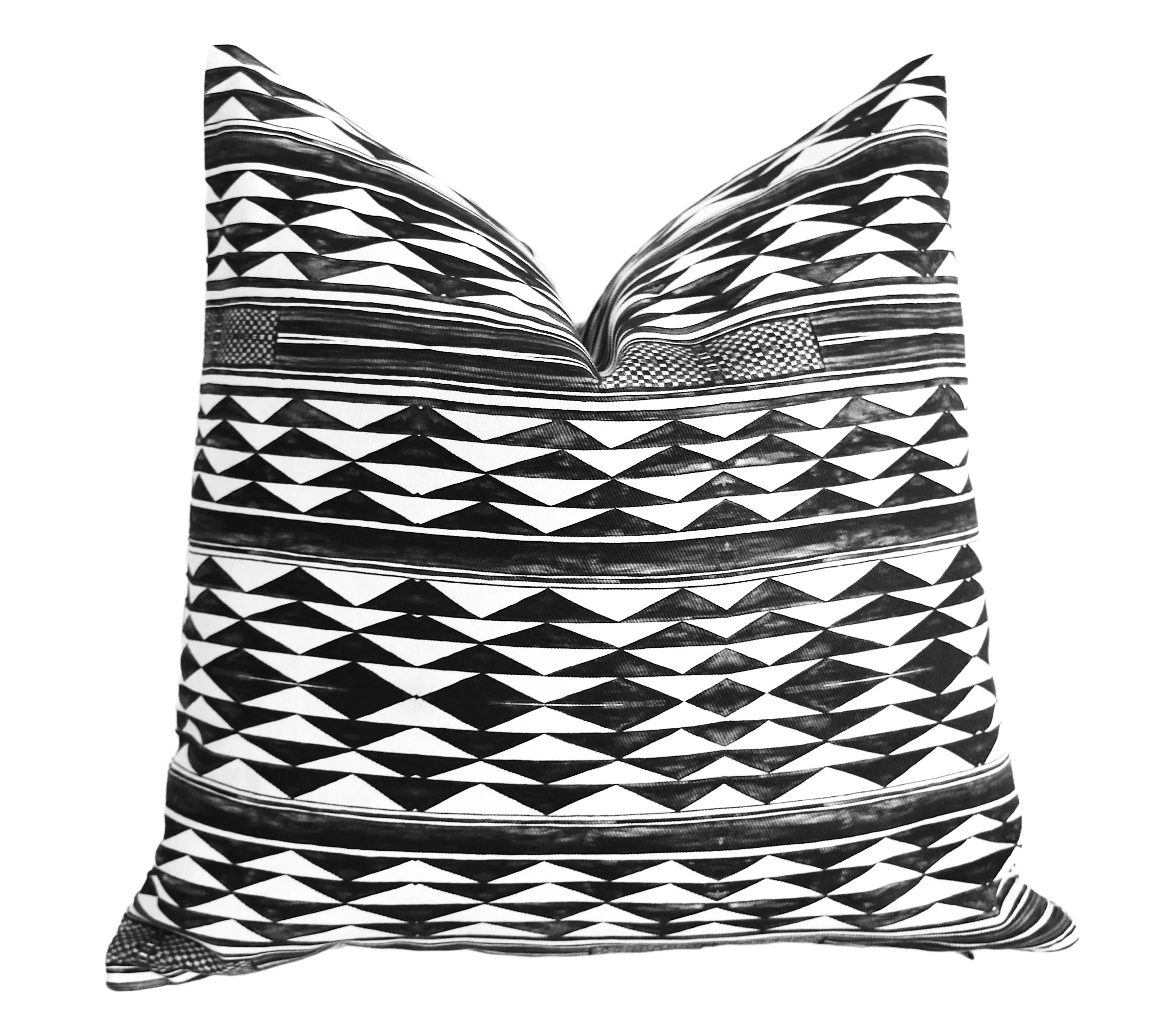 Black Throw pillow cover / Geometric pillow / Bohemian Cushion / Painted Pillow / Quilt Pillow cover & Other Sizes