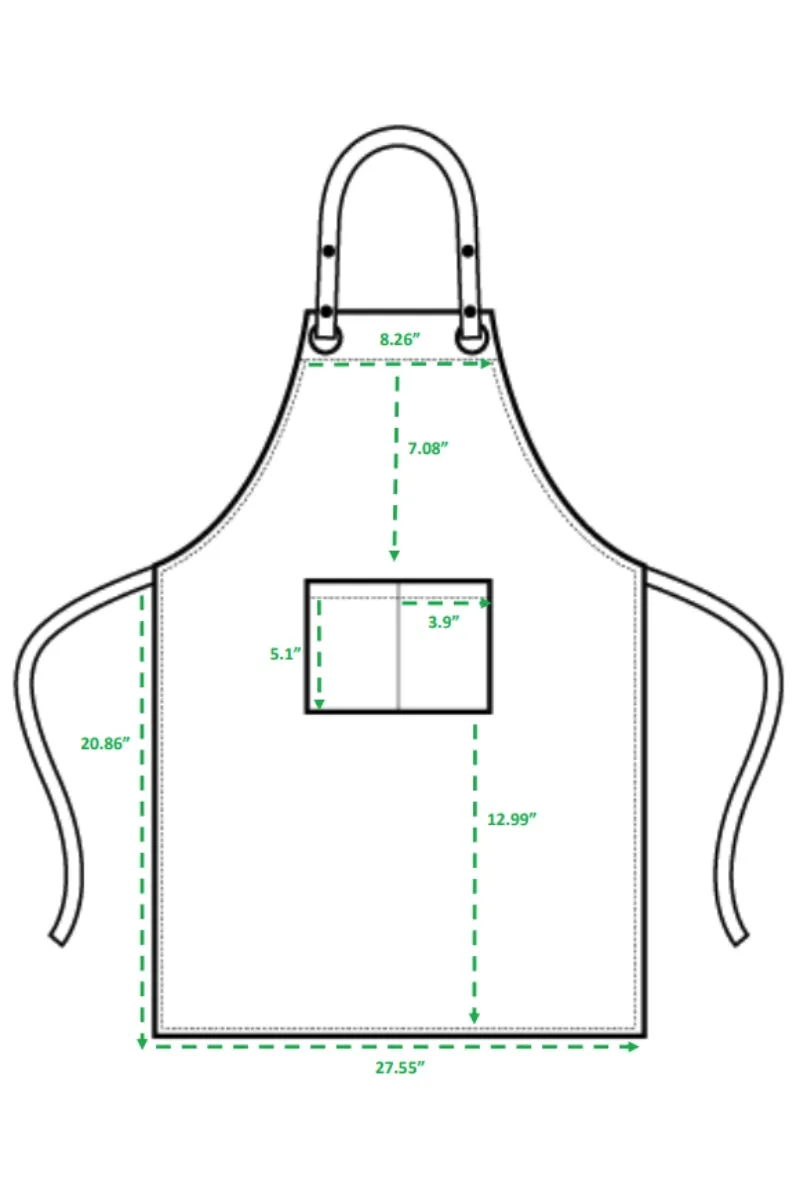 Black/Brown Espresso Adjustable Bib Apron (2 Pockets)