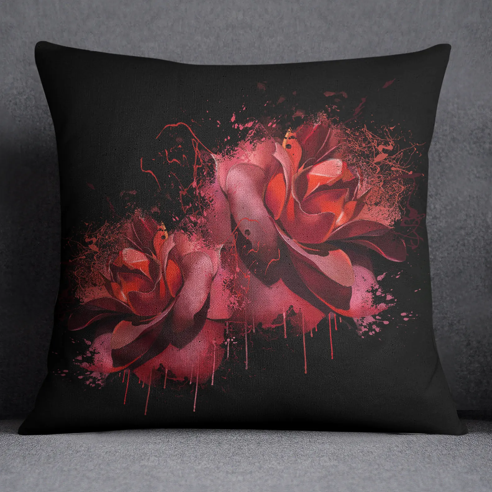 Bleeding Red Rose Throw Pillow