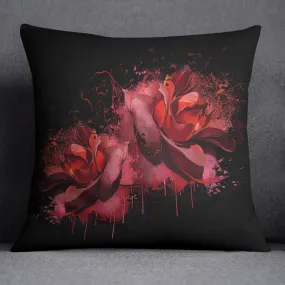 Bleeding Red Rose Throw Pillow