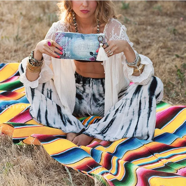 Boho Colourful Beach Blanket 120x180cm