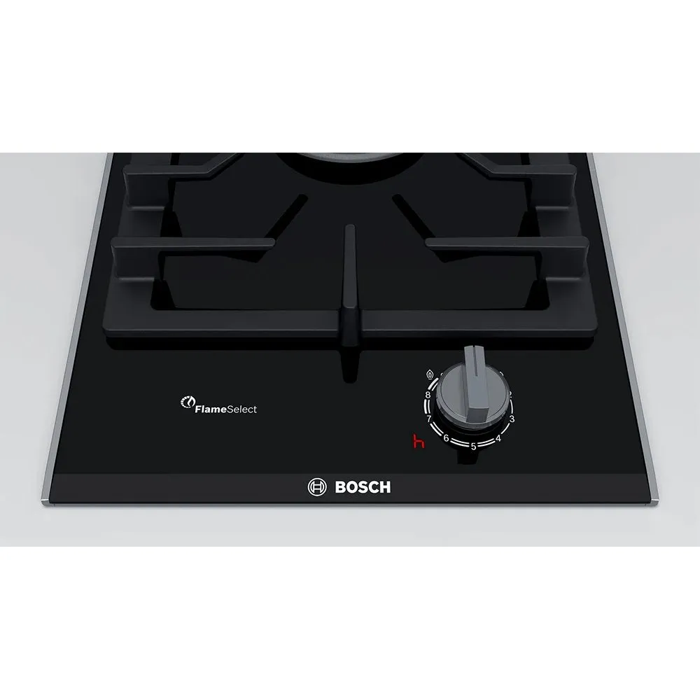 BOSCH PRA3A6D70 Series 8 Domino Gas Hob, Glass Ceramic, 30.6cm Wide - Black