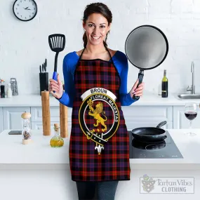 Broun Modern Tartan Apron with Family Crest