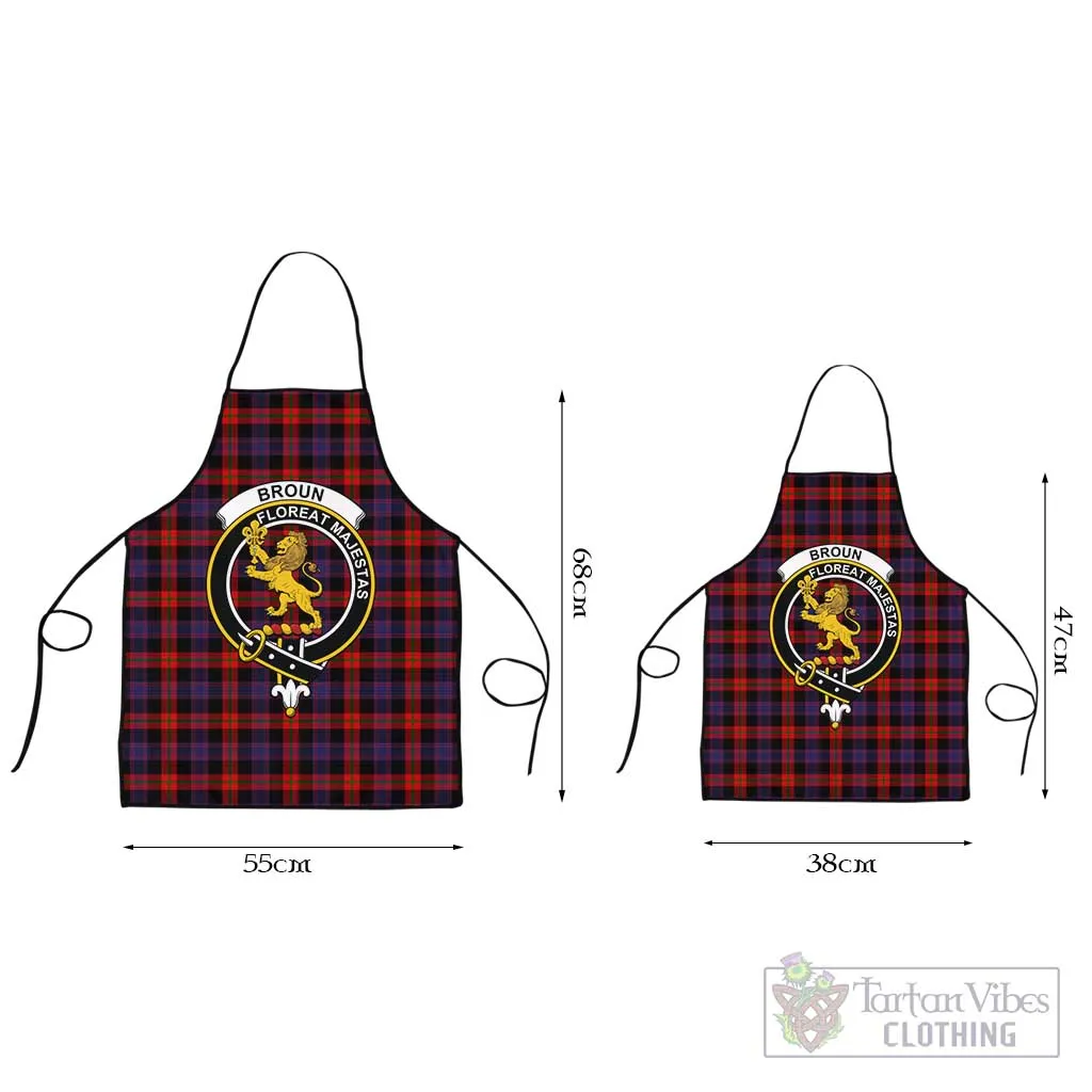 Broun Modern Tartan Apron with Family Crest