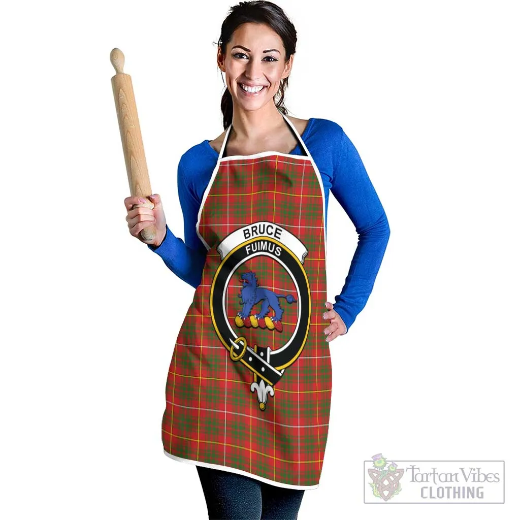 Bruce Modern Tartan Apron with Family Crest