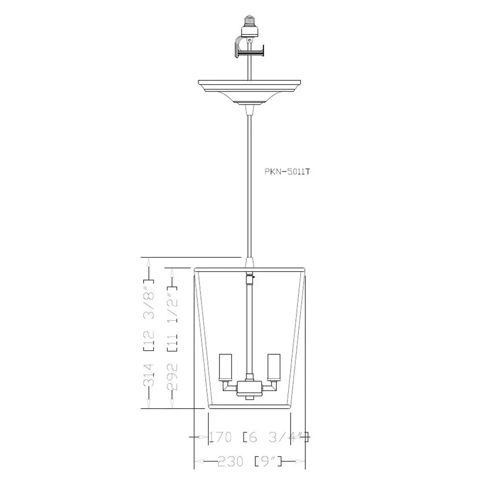 Brushed Bronze 2-Light Lantern Instant Pendant Recessed Can Conversion Kit