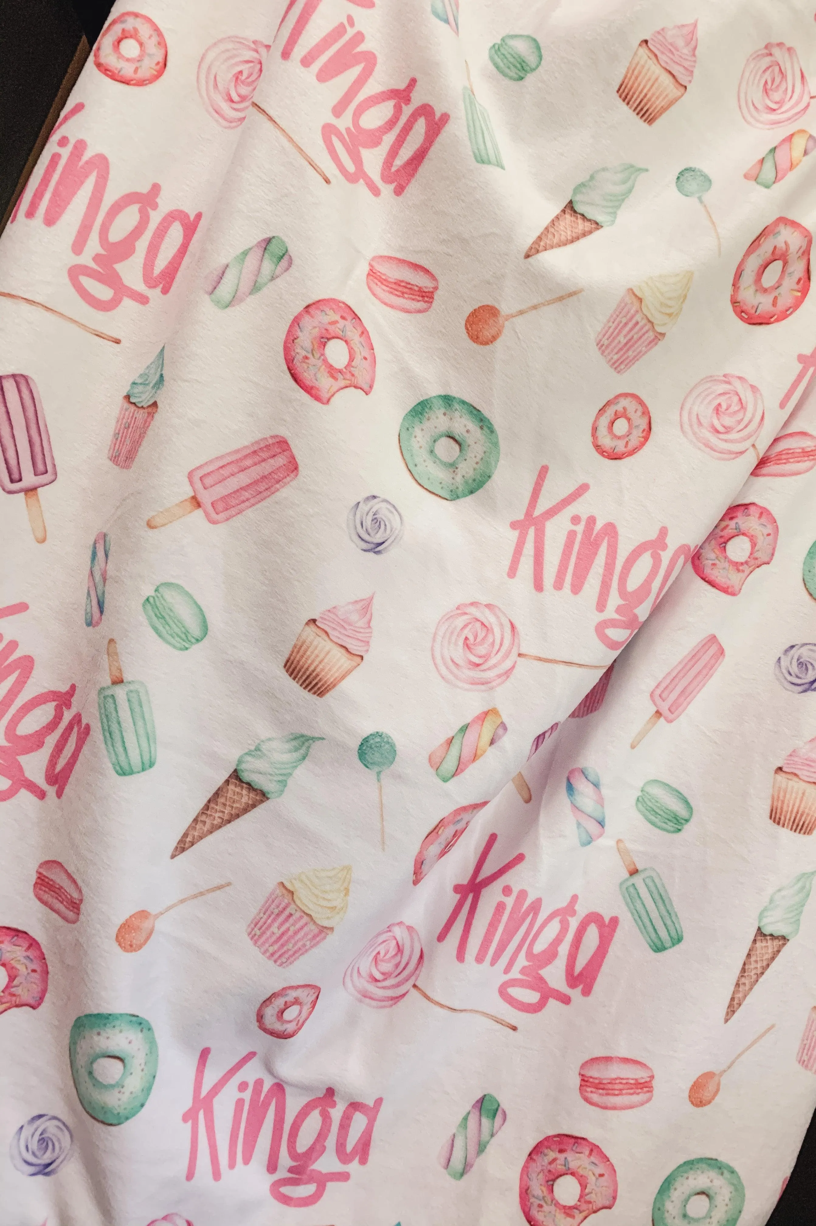 Candy Land Print Personalized Minky Blanket (Plush Minky)