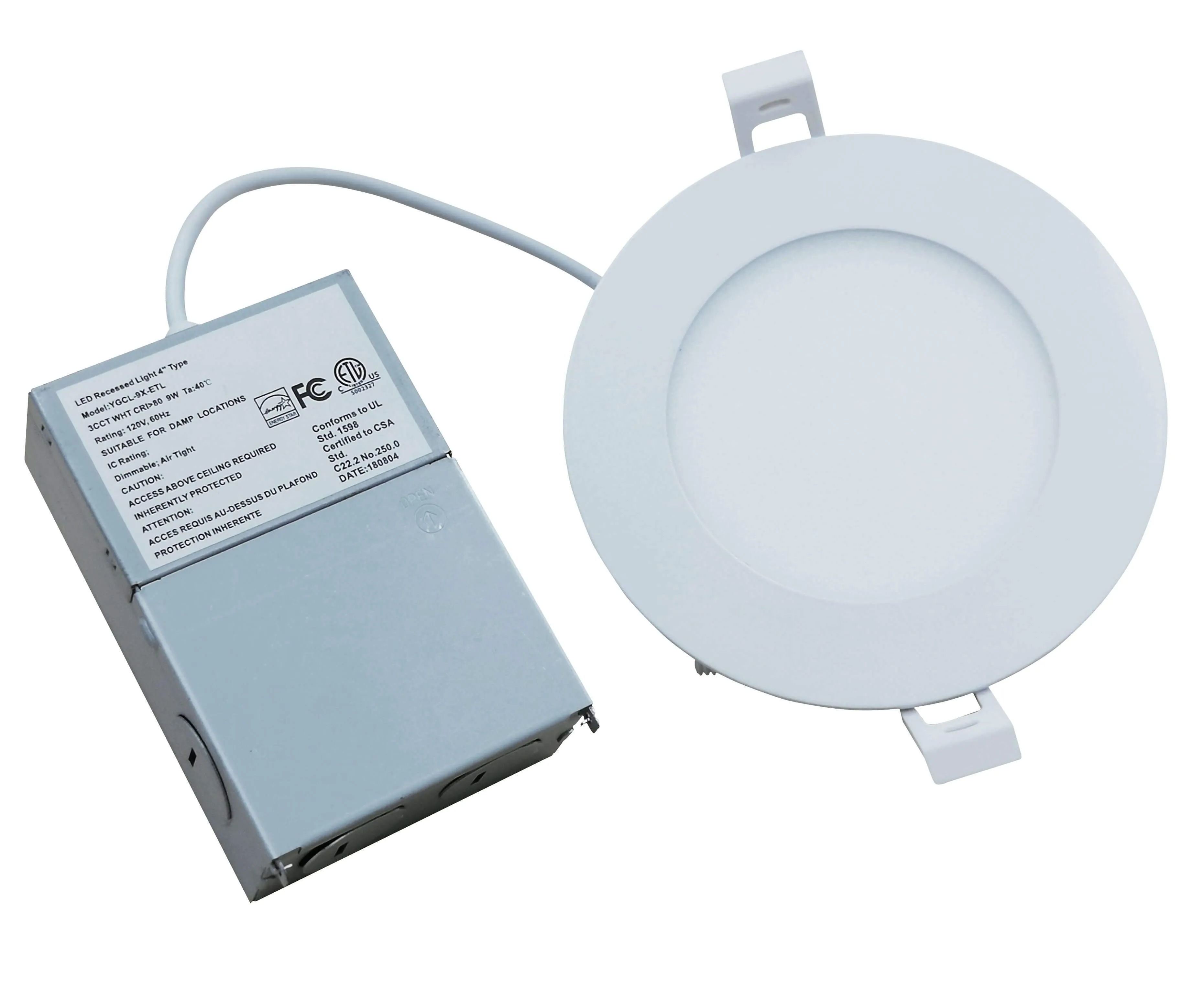 (CASE OF 40) Ultra Thin ROUND 4in 9w 5 CCT Switchable (2700K/3000K/4000K/5000K/6000K) Dimmable