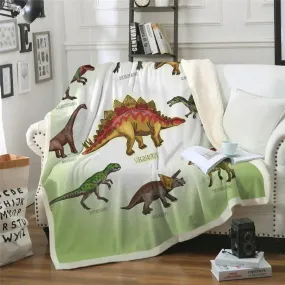 Children Dinosaur Fluffy Soft Cotton Blanket